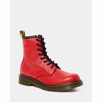 Dr Martens Gyerek 1460 Bőr Lace Up Bakancs Piros